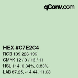 Color code: HEX #C7E2C4 | qconv.com