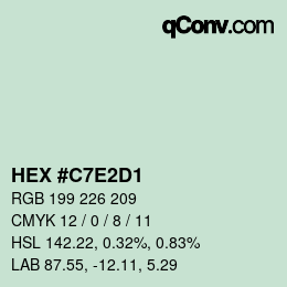 カラーコード: HEX #C7E2D1 | qconv.com