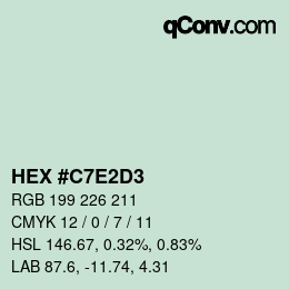 カラーコード: HEX #C7E2D3 | qconv.com