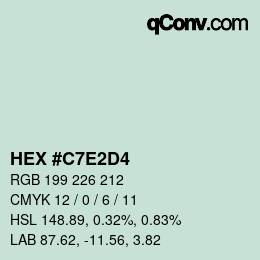 Farbcode: HEX #C7E2D4 | qconv.com