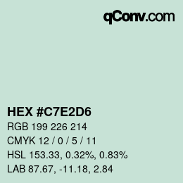 カラーコード: HEX #C7E2D6 | qconv.com