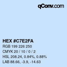 Color code: HEX #C7E2FA | qconv.com