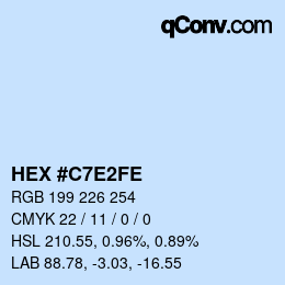 Color code: HEX #C7E2FE | qconv.com