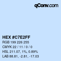 Farbcode: HEX #C7E2FF | qconv.com