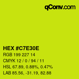 Color code: HEX #C7E30E | qconv.com