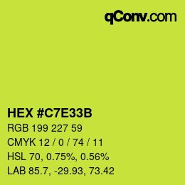 Color code: HEX #C7E33B | qconv.com