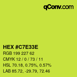 Color code: HEX #C7E33E | qconv.com