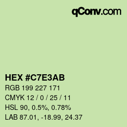 Color code: HEX #C7E3AB | qconv.com