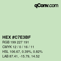カラーコード: HEX #C7E3BF | qconv.com