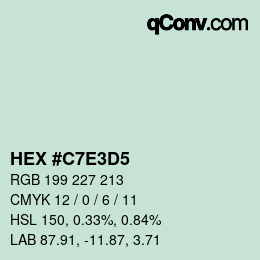 カラーコード: HEX #C7E3D5 | qconv.com