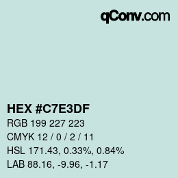 Color code: HEX #C7E3DF | qconv.com