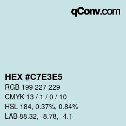 Farbcode: HEX #C7E3E5 | qconv.com