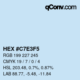 Color code: HEX #C7E3F5 | qconv.com