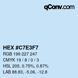 Color code: HEX #C7E3F7 | qconv.com