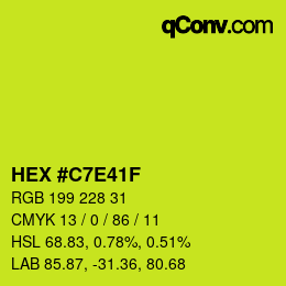 Color code: HEX #C7E41F | qconv.com