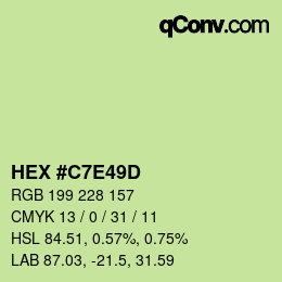 Color code: HEX #C7E49D | qconv.com