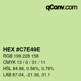 Farbcode: HEX #C7E49E | qconv.com