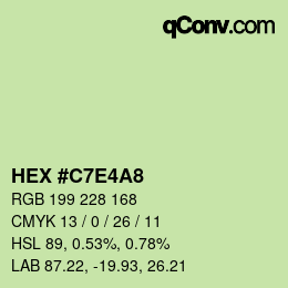 カラーコード: HEX #C7E4A8 | qconv.com