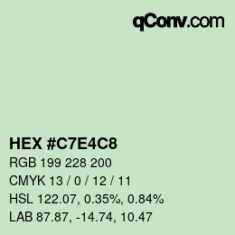 カラーコード: HEX #C7E4C8 | qconv.com
