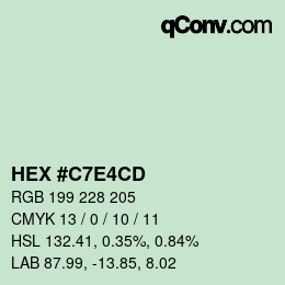 Color code: HEX #C7E4CD | qconv.com