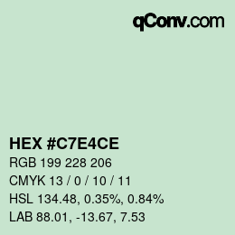 Color code: HEX #C7E4CE | qconv.com