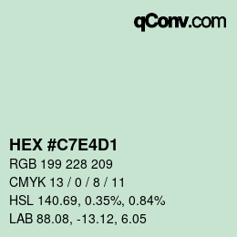 Color code: HEX #C7E4D1 | qconv.com