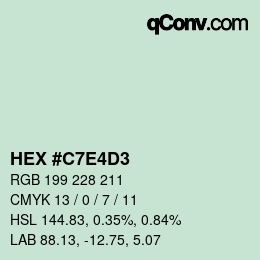 カラーコード: HEX #C7E4D3 | qconv.com