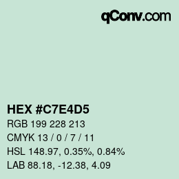 Color code: HEX #C7E4D5 | qconv.com