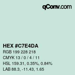 Color code: HEX #C7E4DA | qconv.com