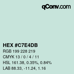 Color code: HEX #C7E4DB | qconv.com