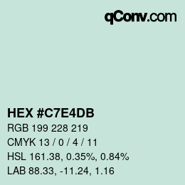 カラーコード: HEX #C7E4DB | qconv.com
