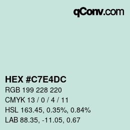 Color code: HEX #C7E4DC | qconv.com