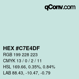 Color code: HEX #C7E4DF | qconv.com