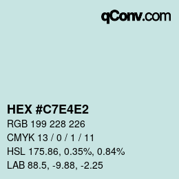 Color code: HEX #C7E4E2 | qconv.com
