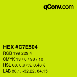 カラーコード: HEX #C7E504 | qconv.com