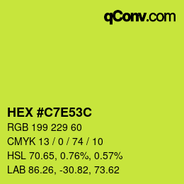 Color code: HEX #C7E53C | qconv.com