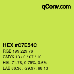 Código de color: HEX #C7E54C | qconv.com