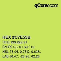 Color code: HEX #C7E55B | qconv.com