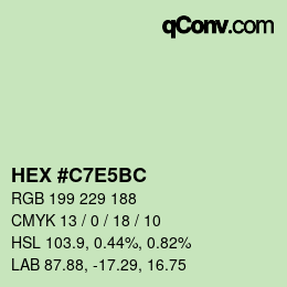 Color code: HEX #C7E5BC | qconv.com