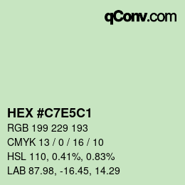 Color code: HEX #C7E5C1 | qconv.com