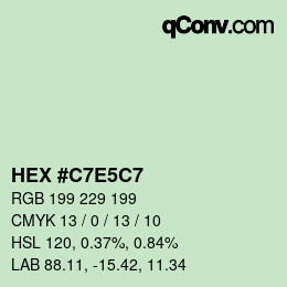 Color code: HEX #C7E5C7 | qconv.com