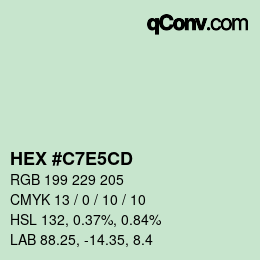 Color code: HEX #C7E5CD | qconv.com