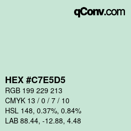 Color code: HEX #C7E5D5 | qconv.com