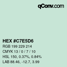 Código de color: HEX #C7E5D6 | qconv.com