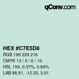 Color code: HEX #C7E5D8 | qconv.com
