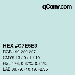 カラーコード: HEX #C7E5E3 | qconv.com