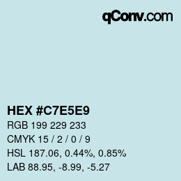 カラーコード: HEX #C7E5E9 | qconv.com