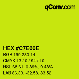 Color code: HEX #C7E60E | qconv.com