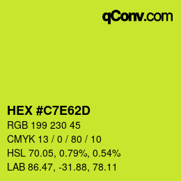 Color code: HEX #C7E62D | qconv.com