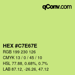Color code: HEX #C7E67E | qconv.com